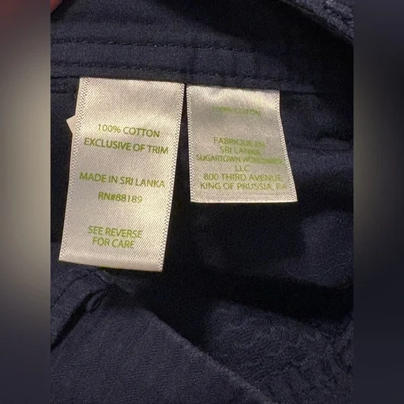 Lilly Pulitzer The Callahan Shorts Blue Beaded Embroidered Lobster Patch size 14 - Picture 6 of 12